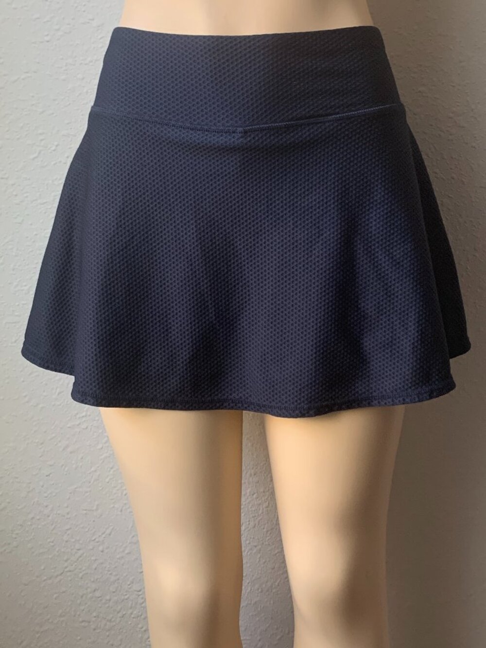 Kyodan Women's Petite Small Navy Mesh Tiered Athletic Tennis Skort Zip Pocket